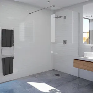 Decina M-Series Frameless Wall Fixed Panel Clear Glass Chrome by decina, a Shower Screens & Enclosures for sale on Style Sourcebook