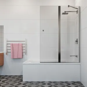 Decina Cascade Frameless Fixed/ Swing Pivot Panel Bath Shower Screen Chrome by decina, a Shower Screens & Enclosures for sale on Style Sourcebook