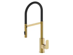 Oskar Pull Out Sink Mixer 565mm Brushed Gold by Oskar, a Bathroom Taps & Mixers for sale on Style Sourcebook