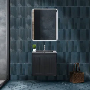 Ceto Acacia Shaker Matte Black 600mm Single Bowl Wall Hung Vanity by Ceto, a Vanities for sale on Style Sourcebook