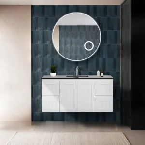 Ceto Acacia Shaker Matte White 1200mm Single Bowl Wall Hung Vanity by Ceto, a Vanities for sale on Style Sourcebook