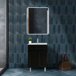 Poseidon Acacia Shaker Matte Black 600mm Floor Standing Vanity by Poseidon, a Vanities for sale on Style Sourcebook