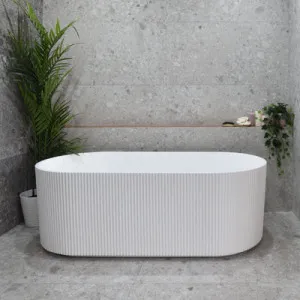 Enflair Brighton Groove Freestanding Bathtub Gloss White (Available In 1500mm and 1700mm) by Enflair, a Basins for sale on Style Sourcebook