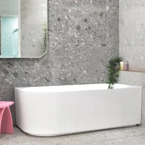 Enflair Brighton Groove Gloss White Freestanding Right Corner Bathtub (Available in 1500mm and 1700mm) by Enflair, a Bathtubs for sale on Style Sourcebook