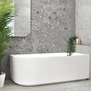 Enflair Brighton Groove Freestanding Right Corner Bathtub Matte White (Available In 1500mm and 1700mm) by Enflair, a Bathtubs for sale on Style Sourcebook