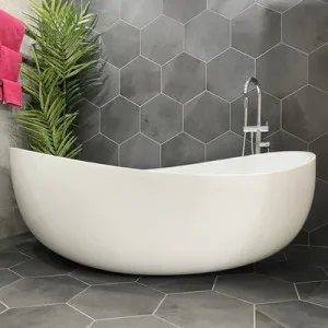 Enflair Wave Oval Gloss White 1800mm Freestanding Bath by Enflair, a Bathtubs for sale on Style Sourcebook