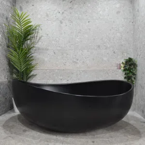 Enflair Wave Oval Matte Black 1800mm Freestanding Bath by Enflair, a Bathtubs for sale on Style Sourcebook