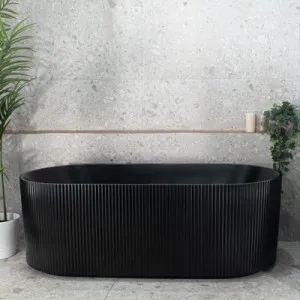 Enflair Brighton Groove Matte Black Freestanding Bath (Available in 1500mm and 1700mm) by Enflair, a Bathtubs for sale on Style Sourcebook