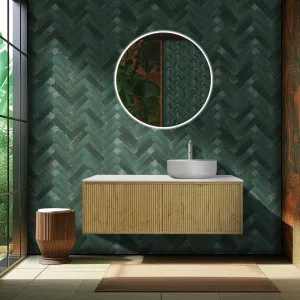 Ceto Bellevue Prime Oak 1200mm Single Bowl Wall Hung Vanity Available In Left and Right Hand Drawer by Ceto, a Vanities for sale on Style Sourcebook