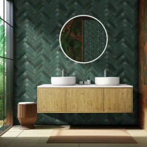 Ceto Bellevue Prime Oak 1500mm Double Bowl Wall Hung Vanity by Poseidon, a Vanities for sale on Style Sourcebook