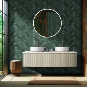 Ceto Bellevue Coastal Oak 1500mm Double Bowl Wall Hung Vanity by Poseidon, a Vanities for sale on Style Sourcebook