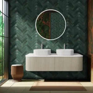 Ceto Bronte Coastal Oak 1500mm Double Bowl Wall Hung Vanity by Ceto, a Vanities for sale on Style Sourcebook