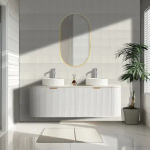 Ceto Avalon Matte White 1500mm Double Bowl Wall Hung Vanity by Ceto, a Vanities for sale on Style Sourcebook