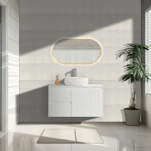 Ceto Brindabella Matte White 900mm Single Bowl Wall Hung Vanity (Available In Left Hand Drawer and Right Hand Drawer) by Ceto, a Vanities for sale on Style Sourcebook