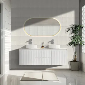 Ceto Brindabella Matte White 1500mm Double Bowl Wall Hung Vanity by Ceto, a Vanities for sale on Style Sourcebook