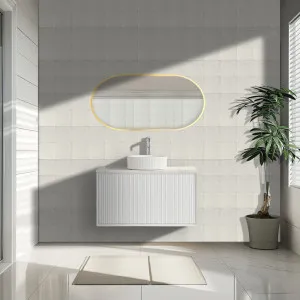 Ceto Kirribilli Matte White 900mm Single Bowl Wall Hung Vanity by Ceto, a Vanities for sale on Style Sourcebook