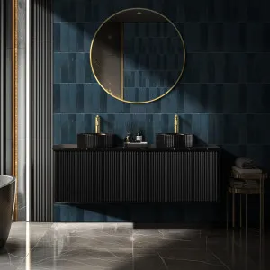 Ceto Kirribilli Matte Black 1500mm Double Bowl Wall Hung Vanity by Ceto, a Vanities for sale on Style Sourcebook