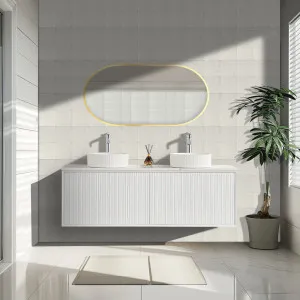 Ceto Kirribilli Matte White 1500mm Double Bowl Wall Hung Vanity by Ceto, a Vanities for sale on Style Sourcebook