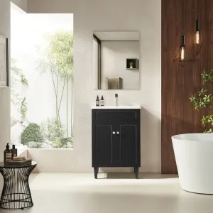 Ceto Harrington Matte Black 600mm Single Bowl Floor Standing Vanity by Ceto, a Vanities for sale on Style Sourcebook