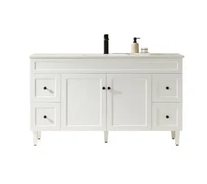 Ceto Harrington Matte White 1500mm Single Bowl Floor Standing Vanity by Poseidon, a Vanities for sale on Style Sourcebook