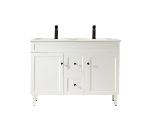 Ceto Harrington Matte White 1200mm Double Bowl Floor Standing Vanity by Poseidon, a Vanities for sale on Style Sourcebook