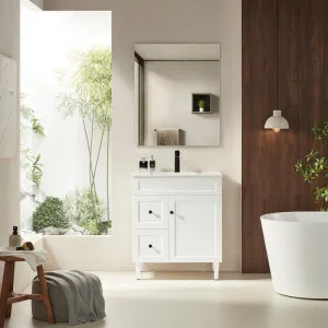 Ceto Harrington Matte White 750mm Single Bowl Floor Standing Vanity (Available In Left and Right Hand Drawer) by Ceto, a Vanities for sale on Style Sourcebook