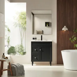 Ceto Harrington Matte Black 750mm Single Bowl Floor Standing Vanity (Available In Left And Right Hand Drawer) by Poseidon, a Vanities for sale on Style Sourcebook