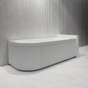 Riva Roma Fluted Right Corner Bathtub Matte White (Available In 1500mm And 1700mm) by Riva, a Bathtubs for sale on Style Sourcebook