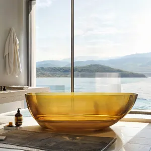 Riva Petii Freestanding Bathtub Transparent Yellow (Available In 1500mm And 1700mm) by Riva, a Bathtubs for sale on Style Sourcebook