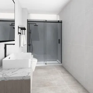 Covey Wall to Wall Frameless Sliding Door Grey Glass by Covey, a Shower Screens & Enclosures for sale on Style Sourcebook