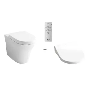 Toto MH Wall Faced Toilet and Washlet W/ Remote Control and Autolid Package (D-Shape) Gloss White by TOTO, a Toilets & Bidets for sale on Style Sourcebook