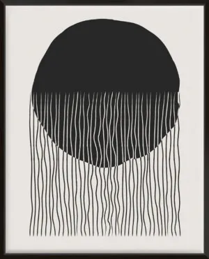 BLACK CIRCLE & VERTICALLY WAVY LINES by La Grolla, a Prints for sale on Style Sourcebook