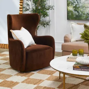 Alana Occasional Chair - Dark Chocolate Velvet by CAFE Lighting & Living, a Chairs for sale on Style Sourcebook