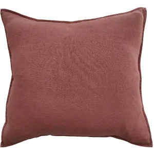 Millard Linen Cotton Cushion 55cm Square - Cherry Red by Macey & Moore, a Cushions, Decorative Pillows for sale on Style Sourcebook