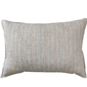 Genevieve Linen Cushion 40x60cm Lumbar - Pink White Black Striped by Macey & Moore, a Cushions, Decorative Pillows for sale on Style Sourcebook