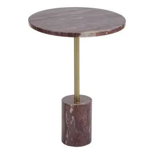 Sienna Side Table 50cm in Claret/Gold by OzDesignFurniture, a Side Table for sale on Style Sourcebook