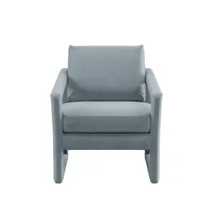 Zola Armchair - Steel Blue Velvet by Urban Road, a Chairs for sale on Style Sourcebook