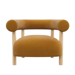 Rocco Armchair - Mustard Velvet by Urban Road, a Chairs for sale on Style Sourcebook