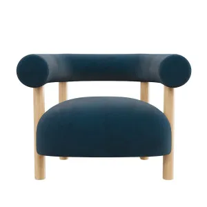 Rocco Armchair - Peacock Blue Velvet by Urban Road, a Chairs for sale on Style Sourcebook