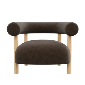 Rocco Armchair - Bison Brown Mottled Velvet by Urban Road, a Chairs for sale on Style Sourcebook