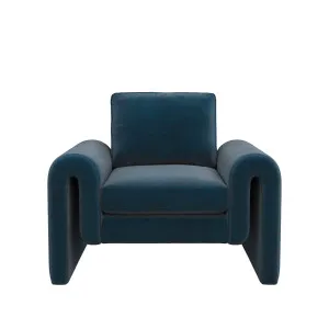 Kole Armchair - Peacock Blue Velvet by Urban Road, a Chairs for sale on Style Sourcebook