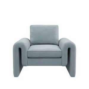 Kole Armchair - Steel Blue Velvet by Urban Road, a Chairs for sale on Style Sourcebook