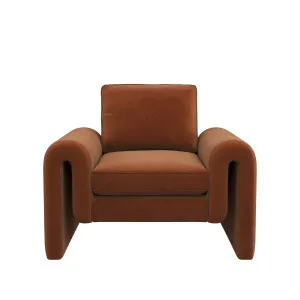 Kole Armchair - Burnt Caramel Velvet by Urban Road, a Chairs for sale on Style Sourcebook