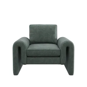 Kole Armchair - Silver Pine Mottled Velvet by Urban Road, a Chairs for sale on Style Sourcebook