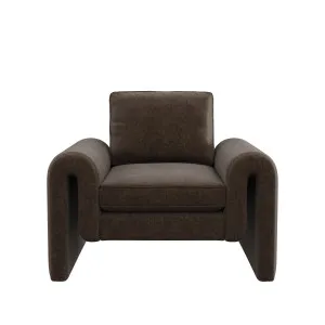 Kole Armchair - Bison Brown Mottled Velvet by Urban Road, a Chairs for sale on Style Sourcebook