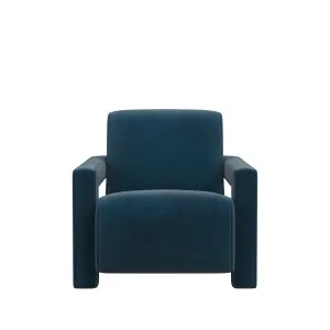 Blaise Armchair - Peacock Blue Velvet by Urban Road, a Chairs for sale on Style Sourcebook