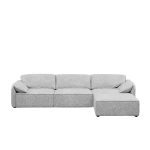 Layla 3 Seater Sofa with Ottoman - Salt & Pepper Weave by Urban Road, a Sofas for sale on Style Sourcebook