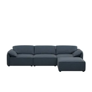 Layla 3 Seater Sofa with Ottoman - Deep Marine Weave by Urban Road, a Sofas for sale on Style Sourcebook