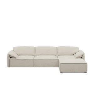 Layla 3 Seater Sofa with Ottoman - Cloud Dancer Mottled Velvet by Urban Road, a Sofas for sale on Style Sourcebook