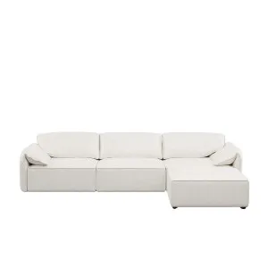 Layla 3 Seater Sofa with Ottoman - White Boucle by Urban Road, a Sofas for sale on Style Sourcebook